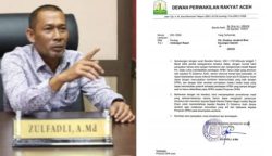 Ketua DPRA Zulfadli melalui balasan suratnya menolak menghadiri rapat fasilitasi Kemendagri RI terkait keterlambatan pengesahan APBA Aceh 2024 pada Senin (4/3) di Jakarta