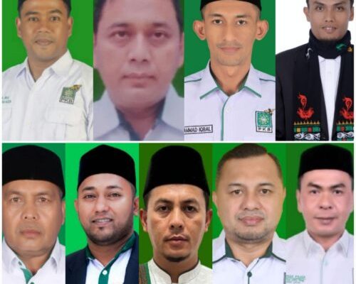 9 caleg terpilih dari PKB yang meraih kursi di DPRA, Munawar AR (Ngoh Wan), Hery Ahmadi, Muhammad Iqbal, Salihin, Muhammad Wali, Iskandar, Rijaluddin, Doni Arega Rajes dan Musdi Fauzi