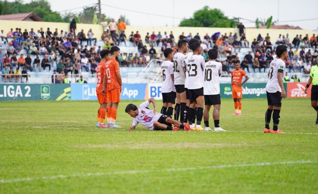 Laga leg 1 playoff promosi Liga 1 Persiraja Banda Aceh vs Malut United berakhir imbang 0-0 di Stadion Langsa, Selasa sore (5/3)