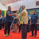 Wakil Rektor III Universitas Syiah Kuala Prof Mustanir saat pengukuhan Pengurus Pusat IKA USK Periode 2024 – 2029 di Gedung AAC Dayan Dawod, Darussalam, Banda Aceh, Senin (29/4)