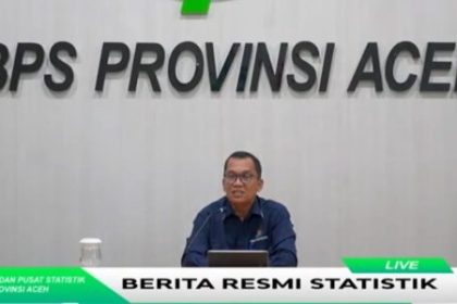 Kepala BPS Provinsi Aceh Ahmadriswan Nasution pada penyampaian Berita Resmi Statistik BPS Aceh, Senin (6/5)