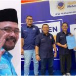 Muhammad Nazar diwakili tim pemenangan mendaftar maju sebagai bakal calon gubernur (Bacagub) Aceh dalam Pilkada 2024 ke Partai Nasdem Aceh, Selasa (7/5/2024)