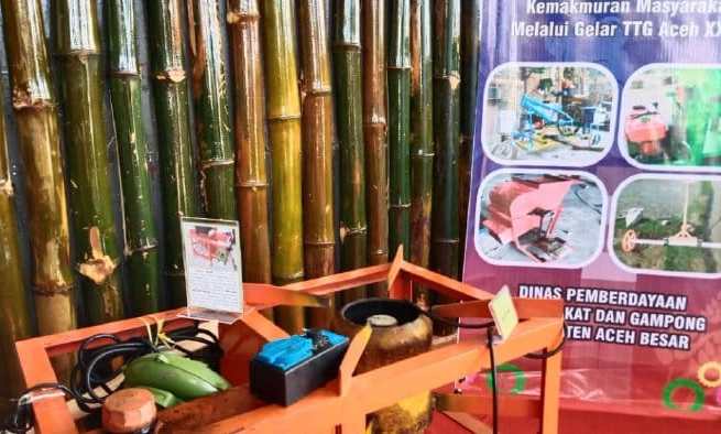 Alat Inovasi TTG karya Inventor Aceh Besar dipamerkan pada stand TTG ke-25 Provinsi Aceh di Suka Makmue, Nagan Raya, Kamis (9/5/2024)