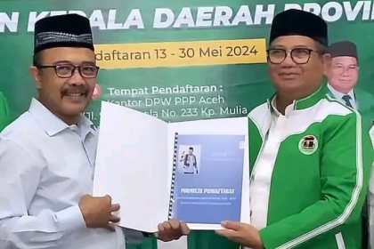 Muhammad Nazar mendaftar sebagai bakal calon gubernur Aceh ke DPW PPP Aceh, Senin (27/5). (Foto: For Infoaceh.net)