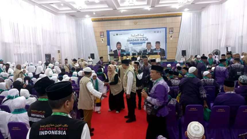Asrama Haji Banda Aceh menyambut Jamaah Haji Aceh Kloter 1 Selasa (28/5). Foto: Istimewa