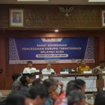 Rapat Koordinasi Pencegahan Korupsi Terintegrasi Wilayah Aceh dengan Sekda Kabupaten/Kota Se-Aceh di Gedung Serbaguna Setda Aceh, Kantor Gubernur Aceh, Rabu (29/5/2024). Foto: Istimewa