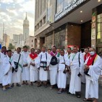 Jamaah haji Aceh Kloter 2 asal Kabupaten Bireuen bersiap ke Masjidil Haram untuk menunaikan rukun umrah haji, berangkat dari maktab di Misfalah, Jum'at pagi, 31 Mei 2024. Foto: Istimewa
