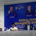 DPW Nasdem Aceh menggelar sosialisasi mekanisme survey kepada para bakal calon gubernur, bupati dan wali kota yang sudah mendaftar. Sosialisasi berlangsung di Kantor DPW Nasdem Aceh, Sabtu (1/6). Foto: Istimewa