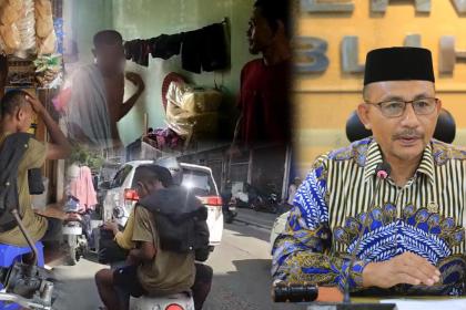 Haji Uma membantu pemulangan pemuda Lhokseumawe yang menderita gangguan jiwa saat merantau ke Medan. Foto: Istimewa
