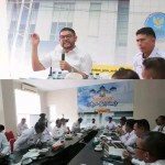 Kepala BNNP Aceh Brigjen Pol Marzuki Ali Basyah menerima audiensi dan silaturahmi Anggota Komisi III DPR RI M Nasir Djamil, di Kantor BNNP Aceh, Senin (15/7). Foto: For Infoaceh.net