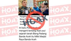 Foto wawancara wartawan dengan Pangdam IM di Balee Sanggamara Makodam IM, Senin 12 Agustus 2024 dan keterangan (narasi) yang dipelintir oleh pelaku. (Foto: sumber medsos)