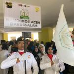 Kontingen Porwanas PWI Aceh saat tampil pada defile kontingen pembukaan Porwanas XIV di GOR Paman Birin, Banjarbaru, Kalsel, Kamis, 22 Agustus 2024. (Foto: Dok. PWI Aceh)
