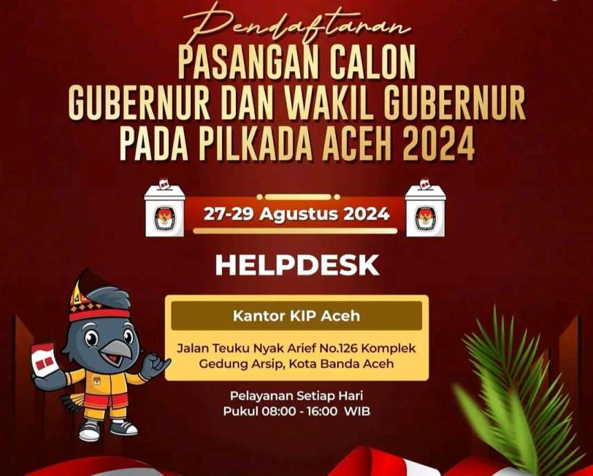 Hingga hari kedua KIP Aceh membuka pendaftaran bakal pasangan calon gubernur/wakil gubernur Aceh, Rabu (28/8), belum ada satu pun pasangan calon yang mendaftarkan diri. Foto: Istimewa