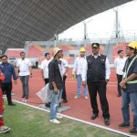 Pj Gubernur Aceh Safrizal ZA melakukan sidak guna meninjau persiapan opening ceremony PON XXI Aceh-Sumut di Stadion Harapan Bangsa (SHB) Banda Aceh, Senin (2/9). (Foto: Biro Adpim Setda Aceh)
