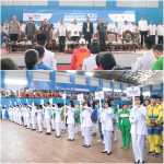 Pj Bupati Aceh Besar Muhammad Iswanto saat membuka secara resmi cabang olahraga Kurash PON XXI/2024 Aceh-Sumut yang dilangsungkan di Gedung Hall A JSC Kota Jantho, Aceh Besar, Rabu (11/9). (FOTO/MC ACEH BESAR)