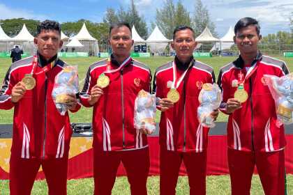 Tim X-Rugby putra Aceh berhasil meraih medali emas pada PON XXI/2024 Aceh-Sumut. (Foto: For Infoaceh.net)