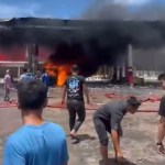 Kebakaran di SPBU Oyon di Jalan Teuku Umar Desa Subulussalam Utara Kecamatan Simpang Kiri Kota Subulussalam, Kamis (10/10/2024). (Foto: For Infoaceh.net)