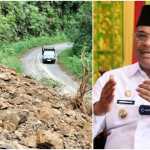 Pj Gubernur Aceh Safrizal ZA menginstruksikan Kadis PUPR Aceh menangani longsor yang menutup jalur lintas Gayo Lues-Aceh Barat Daya (Abdya). (Foto: For Infoaceh.net)