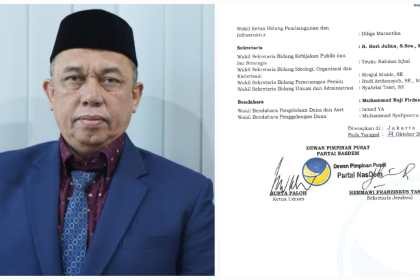 Ketua Umum DPP Partai Nasdem Surya Paloh menunjuk Heri Julius sebagai Sekretaris DPW Partai Nasdem Aceh yang baru, menggantikan Zamzami