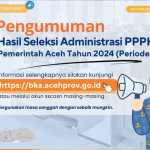 Badan Kepegawaian Aceh mengumumkan 11.221 pelamar ASN PPPK Pemerintah Aceh yang lulus seleksi administrasi pra sanggah