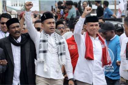 Paslon bupati/wakil bupati Aceh Barat Daya (Abdya) nomor urut 03, Safaruddin - Zaman Akli unggul sementara pada Pilkada Abdya 2024. (Foto: For Infoaceh.net)