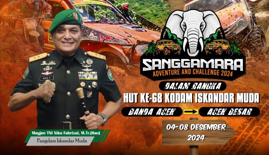 Kodam Iskandar Muda melalui Indonesia Offroad Federation (IOF) Aceh, gelar event Sanggamara Adventure and Challenge 2024