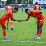 Pemain Persiraja Banda Aceh melakukan selebrasi perayaan gol setelah membobol gawang PSMS Medan, di Stadion Baharuddin Siregar, Sabtu sore (14/12/2024). (Foto: Dok. MO Persiraja)