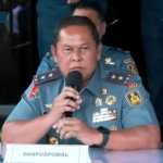 Danpuspomal Laksamana Muda TNI Samista dalam konferensi pers di Markas Koarmada RI, Jakarta Pusat, Senin (6/1)