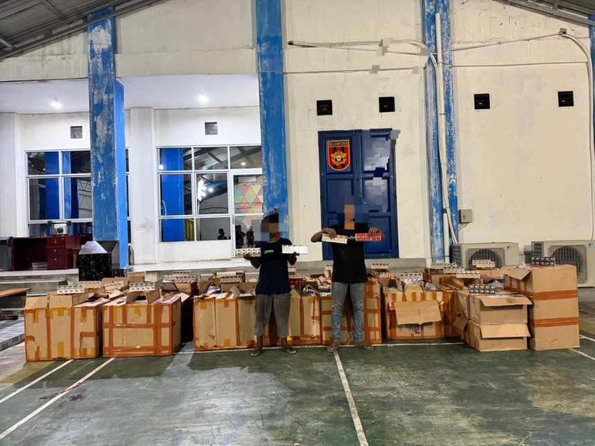 Bea Cukai Langsa melakukan penindakan terhadap peredaran 1,1 juta batang rokok ilegal di wilayah Aceh Tamiang. (Foto: Dok. Bea Cukai Langsa)