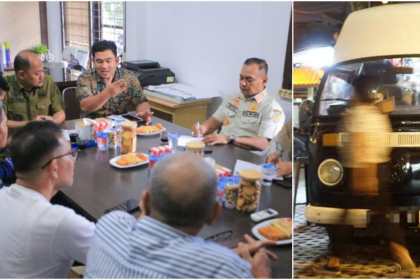 Pj Wali Kota Banda Aceh Almuniza Kamal menggelar rapat koordinasi untuk penertiban kafe mobil dan kios liar, di Kantor Camat Syiah Kuala, Kamis, 6 Februari 2025.