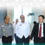 Regional CEO BSI Aceh Wachjono menerima kunjungan Kakanwil Ditjen Imigrasi Aceh Novianto Sulastono, bersama Kepala Kantor Imigrasi Banda Aceh Gindo Ginting di gedung Landmark BSI Aceh Selasa (4/3)