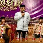 Ketua Kwartir Cabang Pramuka Aceh Besar Muhammad Iswanto melepas keberangkatan peserta MTR XXIV tahun 2025, Kamis (13/3/2025)