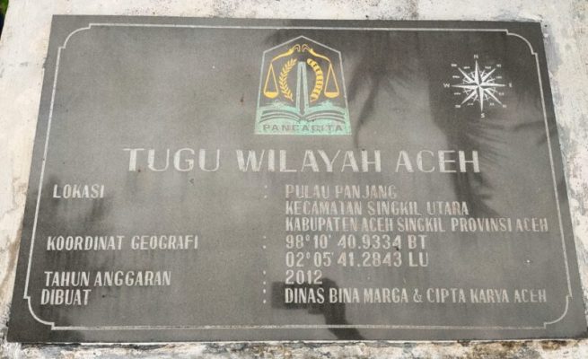 Tugu Pulau Panjang di Kecamatan Singkil Utara, wilayah Aceh. Dok. Infoaceh.net