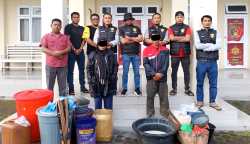Satreskrim Polres Bener Meriah berhasil mengungkap dua kasus penjualan minuman keras tradisional jenis tuak di wilayah Kecamatan Bandar, Bener Meriah. (Foto: Dok. Polres Bener Meriah)