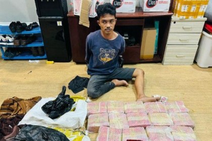 Bareskrim Polri mengungkap peredaran narkoba sabu di wilayah Aceh Timur, Aceh. Sebanyak 18 bungkus sabu yang dibungkus dalam sarung bisa diamankan. (Foto: Dok. Dittipidnarkoba Bareskrim Polri)