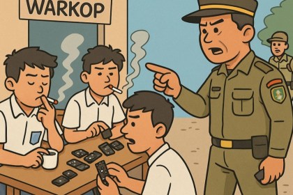 Pelajar yang berkeliaran di warkop saat jam belajar di seputaran Kota Banda Aceh. (Foto: Ilustrasi. Dok. Infoaceh.net)