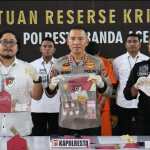 Kapolresta Banda Aceh Kombes Pol Joko Heri Purwono, saat konferensi pers, di Mapolresta, Rabu (14/5/2025).