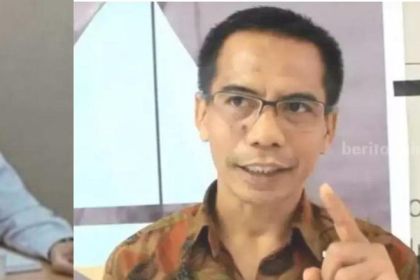 Ketua Umum PWI Kongres Bandung Hendry Ch Bangun (kiri), Anggota Dewan Pers Dahlan Dahi (tengah) dan Ketua Umum PWI KLB Zulmansyah Sekedang (kanan)