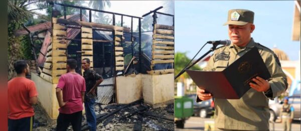 Bupati Aceh Utara, Ismail A. Jalil atau Ayahwa, mengumumkan pencopotan Kepala BPBD Aceh Utara, Asnawi, dalam apel Hari Lahir Pancasila di Lapangan Landeng, Aceh Utara, Senin (2/6)