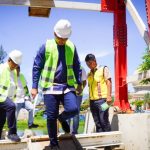 Peninjauan progres jembatan gantung Gampong Lambhuk-Lamseupeung oleh Anggota DPR RI Irmawan bersama Wakil Wali Kota Banda Aceh, Afdhal Khalilullah, Ka. Balai BPJN, Heri Yugiantoro, Ketua Fraksi PKB DPRA, Munawar AR, dan Plt. Sekda Banda Aceh Jalaluddin