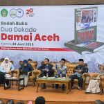 BRA meluncurkan buku 'Dua Dekade Damai Aceh' di aula Teater Museum UIN Ar-Raniry, Banda Aceh, Kamis, 26 Juni 2025. (Foto: For Infoaceh.net)