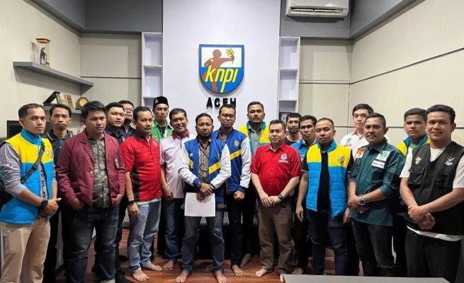 DPD KNPI Aceh bersama puluhan OKP dari seluruh wilayah Aceh menyatakan penolakan tegas terhadap Kemendagri yang menyerahkan 4 pulau di wilayah Aceh kepada Provinsi Sumut. (Foto: Ist)