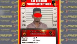 Seorang pria berinisial FA (41), warga Kecamatan Julok, Aceh Timur, ditangkap Satreskrim Polres Aceh Timur karena mencabuli anak kandungnya. (Foto: Ist)