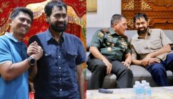 Gubernur Aceh Muzakir Manaf (Mualem) saat bersama Pangdam Iskandar Muda Mayjen TNI Niko Fahrizal dan Kapolda Aceh Brigjen Pol Marzuki Ali Basyah. (Foto: Ist)