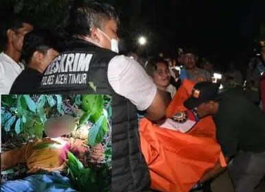 Warga Desa Gampong Jalan, Kecamatan Idi Rayeuk, Aceh Timur, dikejutkan dengan penemuan sesosok mayat laki-laki di semak-semak, Rabu malam (3/9). (Foto: Ist)
