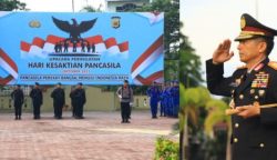 Polda Aceh menggelar upacara peringatan Hari Kesaktian Pancasila Tahun 2025 di Lapangan Mapolda Aceh, Rabu, 1 Oktober 2025.