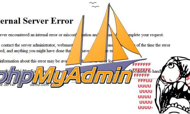 phpMyAdmin – Internal Server Error