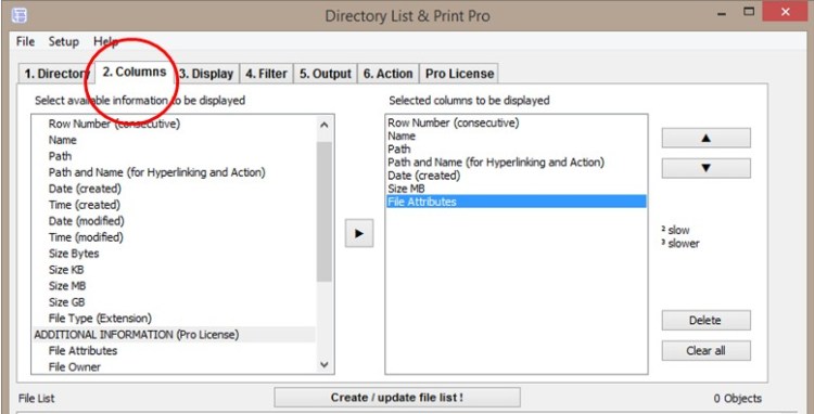 File Lists with Directory List & Print