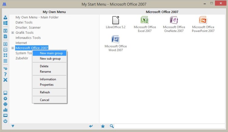 Create personal menu folders with My Start Menu
