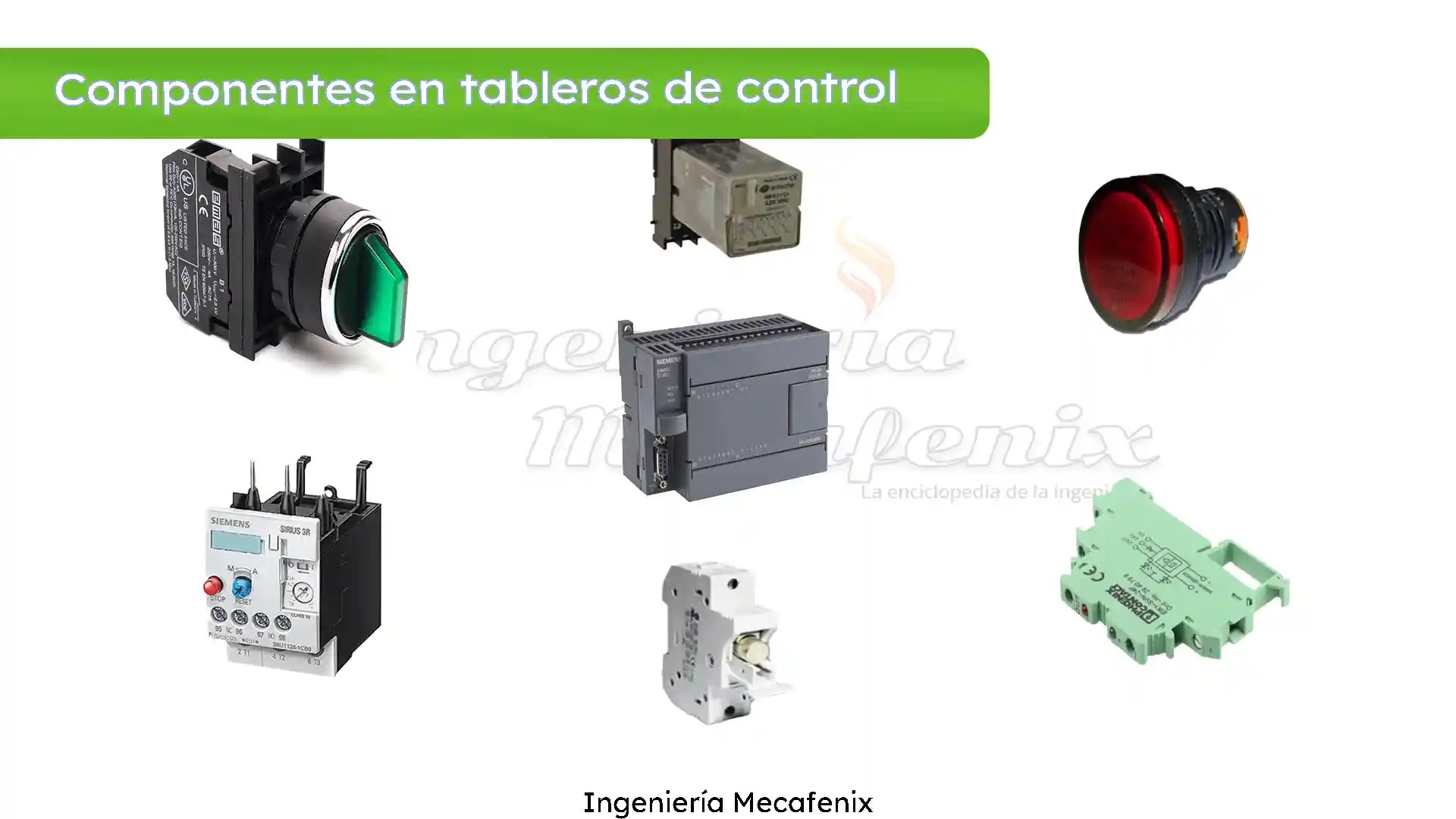 Componentes eléctricos en tableros industriales
